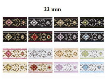 10 m Medieval braid embroidered jacquard width 22 mm / 16 mm / 35 mm