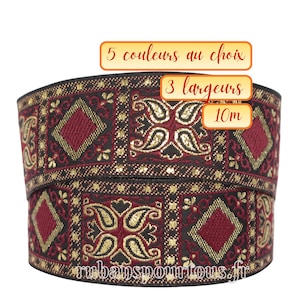 Cinta jacquard bordada medieval de 10 m, ancho 35 mm / 25 mm / 50 mm