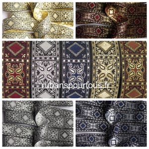 10 m Galon médiéval brodé jacquard largeur 35mm / 25mm / 50 mm