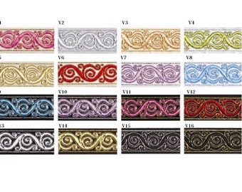 10 m Medieval braid embroidered jacquard width 35 mm / 22mm