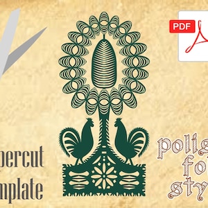 Folk papercuts template from Poland