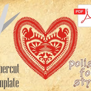 Folk papercuts template from Poland