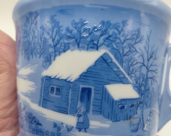 Vintage Currier & Ives Keramiska Muggar Set/2