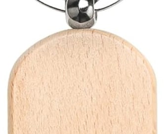 Nyckelring i trä, oval - lasergraverad