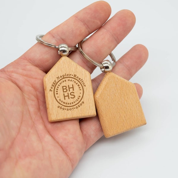 House Key Chain Wooden