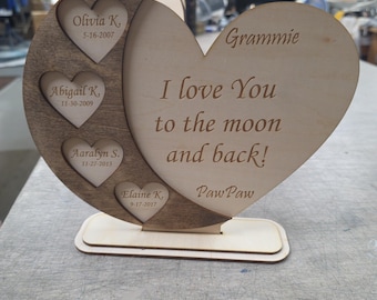 Jag älskar dig till månen och tillbaka i trä