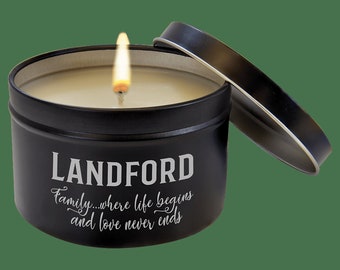 Ljus i svart metallburk (225 g)