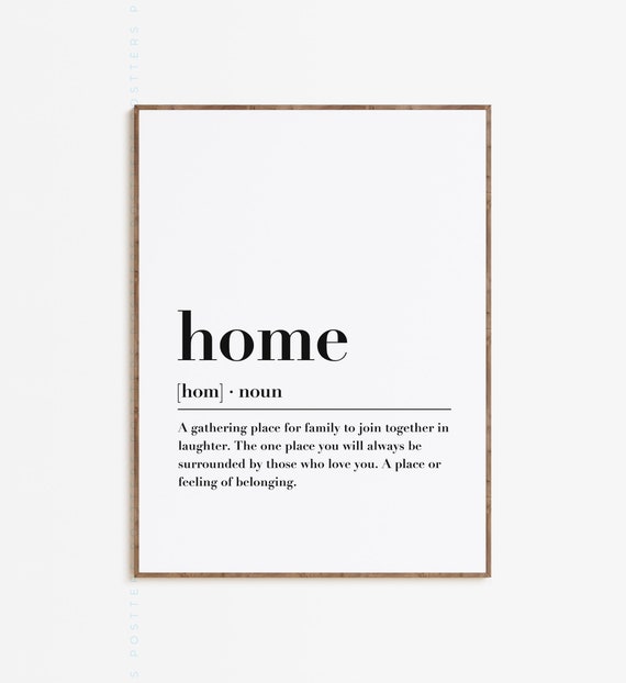 Home Definition Print Quote Wall Art Print Definition Print Etsy
