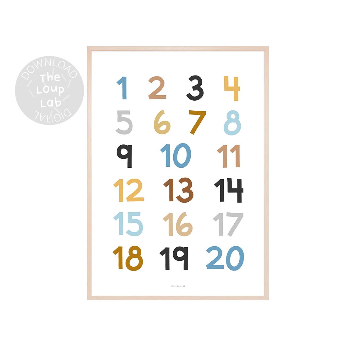 numbers 1 20 print numbers printable wall art poster