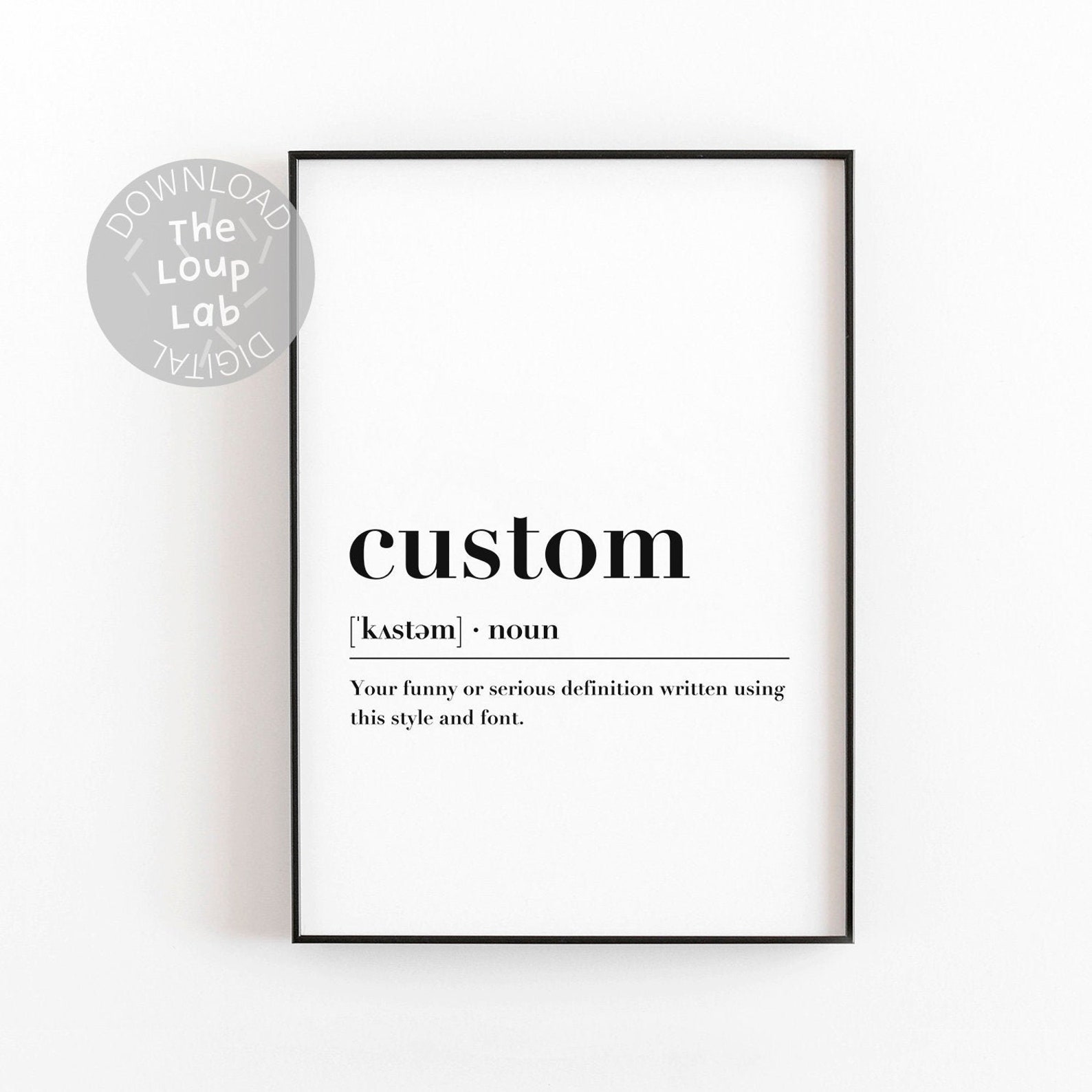 Custom Definition printable Personalized print Definition Etsy
