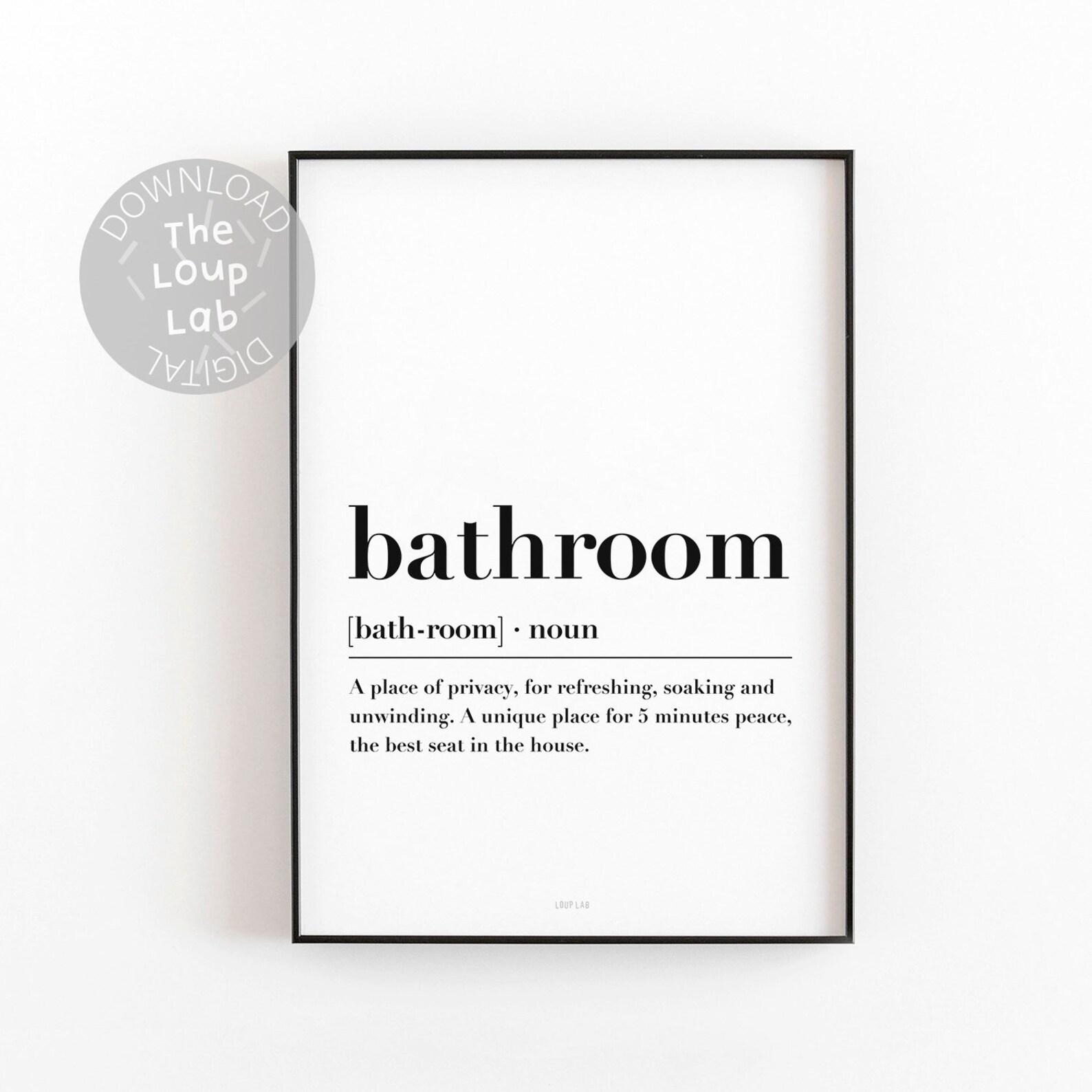 Bathroom definition wall art print Bathroom definition Etsy