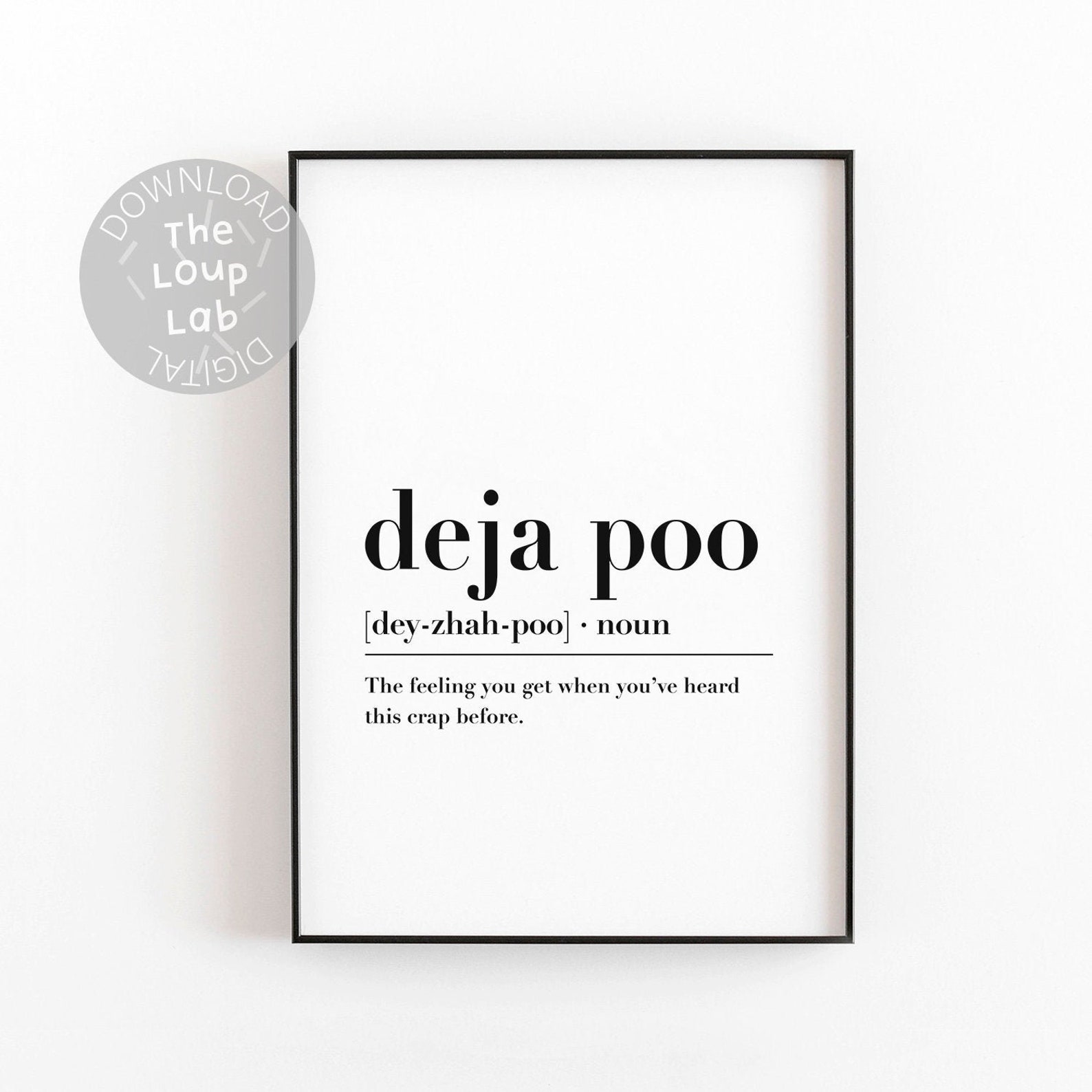 Deja Poo Definition wall print Bathroom prints Washroom Etsy