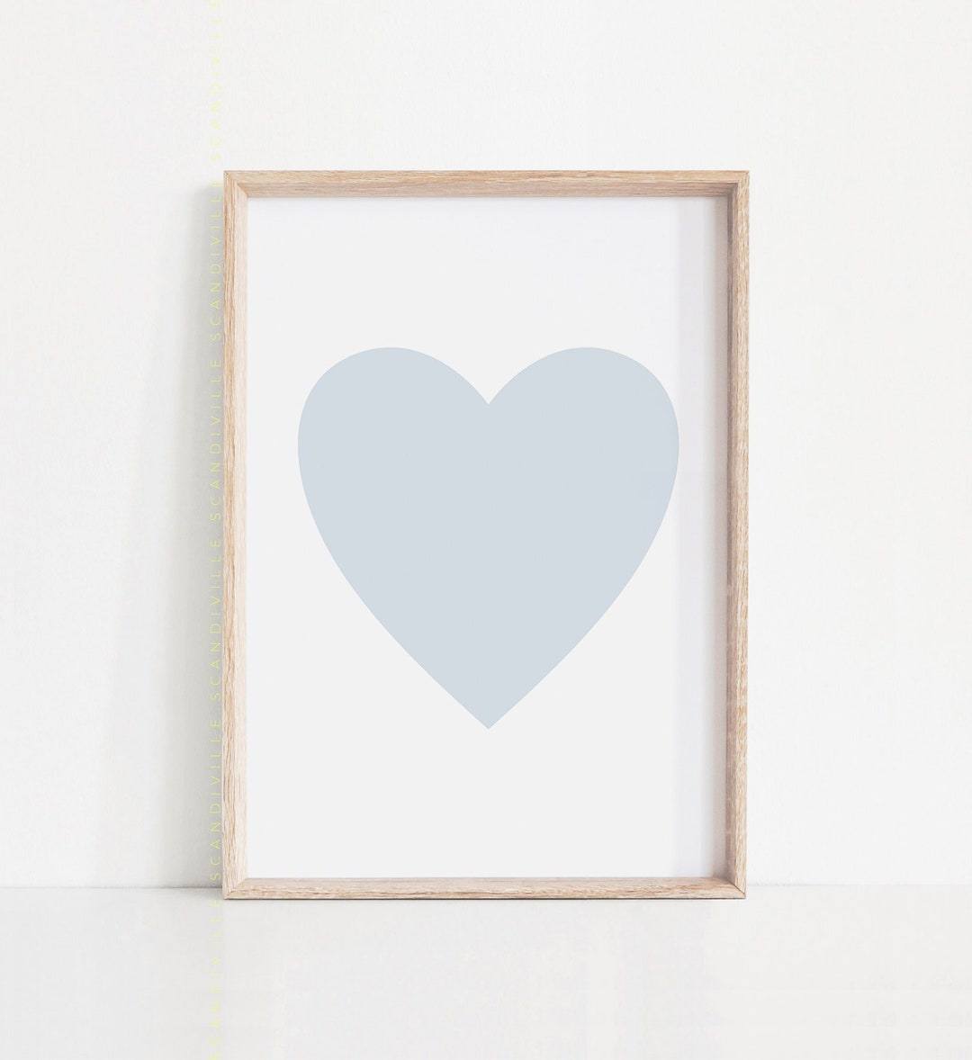 Blue Heart Printable Heart Art Pastel Nursery Print Baby - Etsy