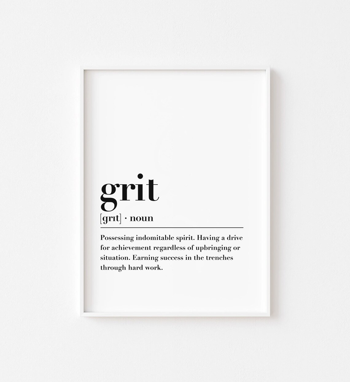 Grit Definition Printable Wall Art Motivational Wall Decor Etsy