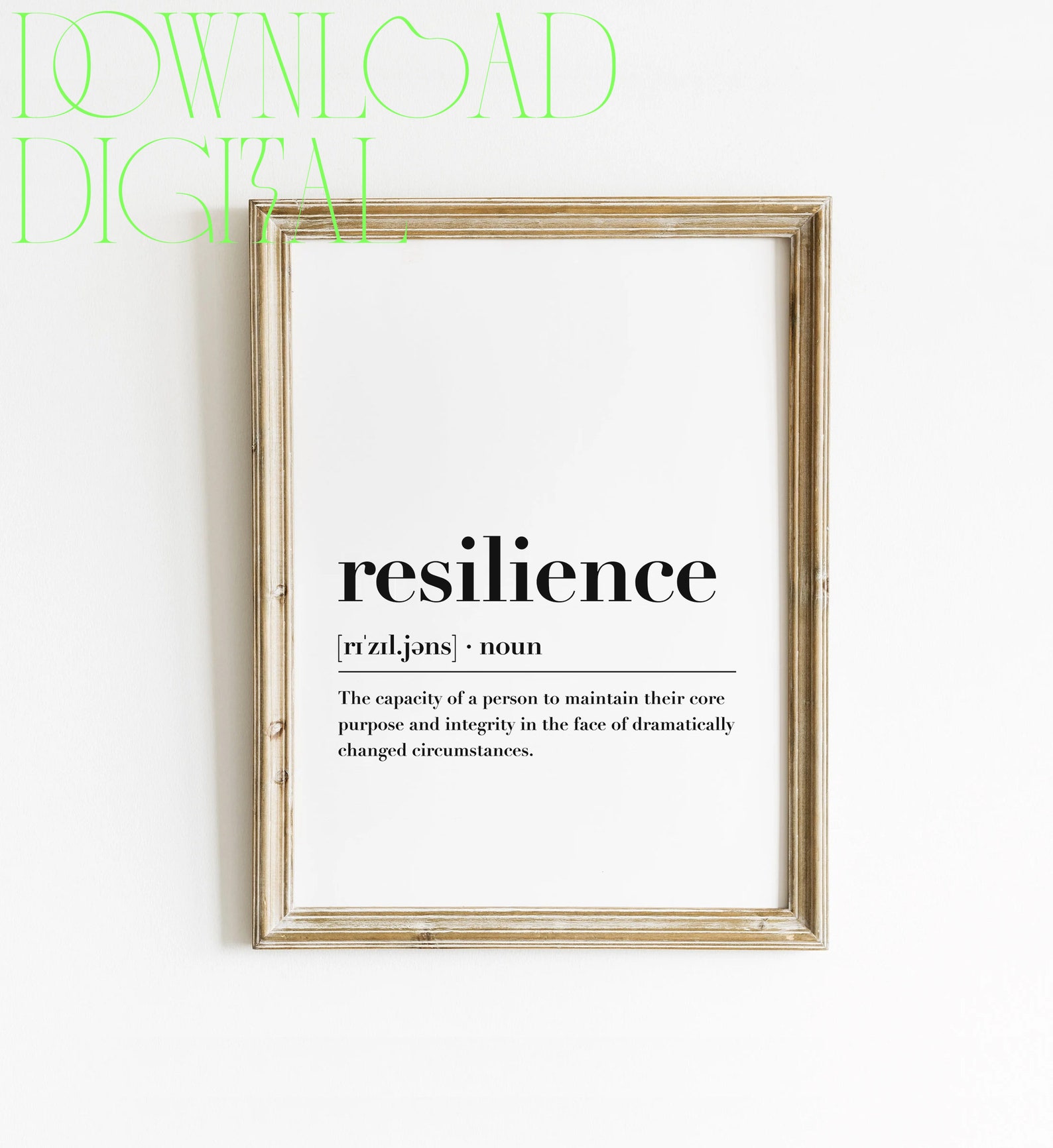 Resilience Definition Resilience Wall Art Dictionary Art Etsy