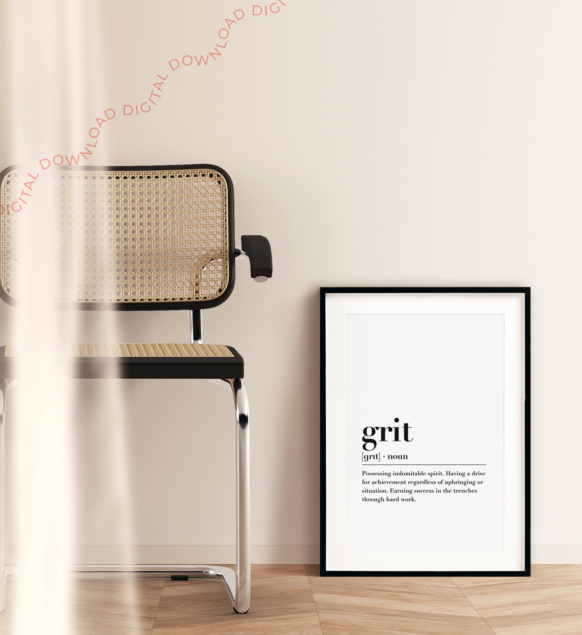 Grit Definition Printable Wall Art Motivational Wall Decor Etsy