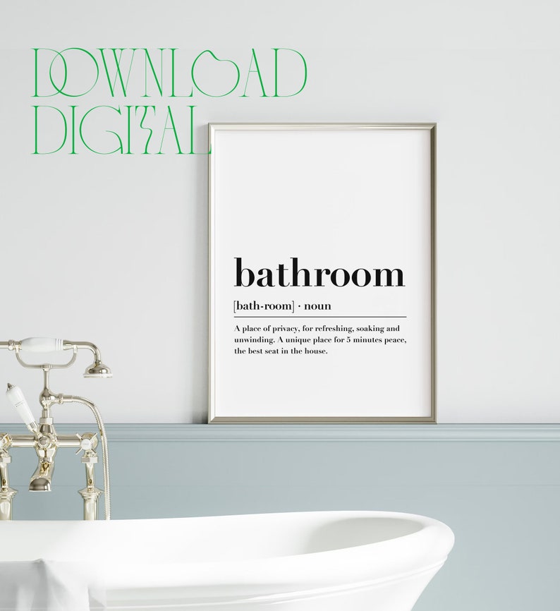 Bathroom Definition Wall Art Print Bathroom Definition Etsy