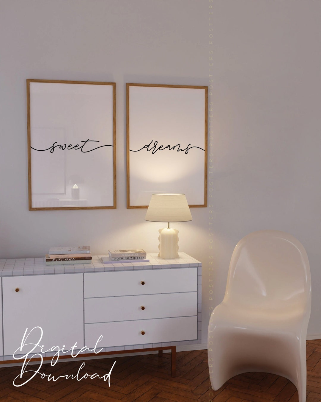 Sweet Dreams Print Above Bed Art Set 2 Prints Bedroom Wall Etsy