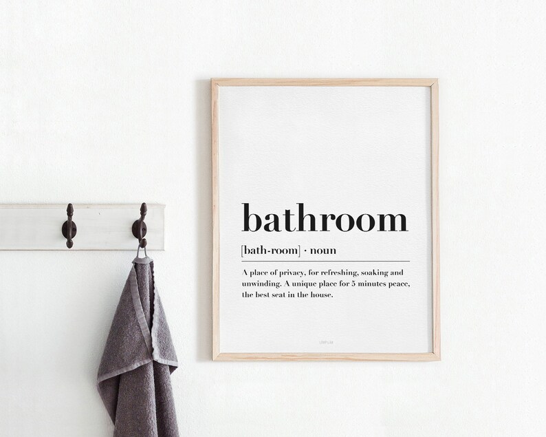 Bathroom definition wall art print Bathroom definition Etsy