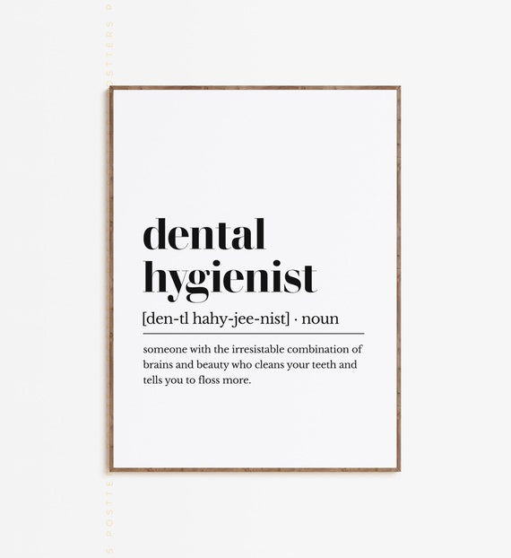 Dental Hygienist Definition Print Dental Hygienist Poster Etsy