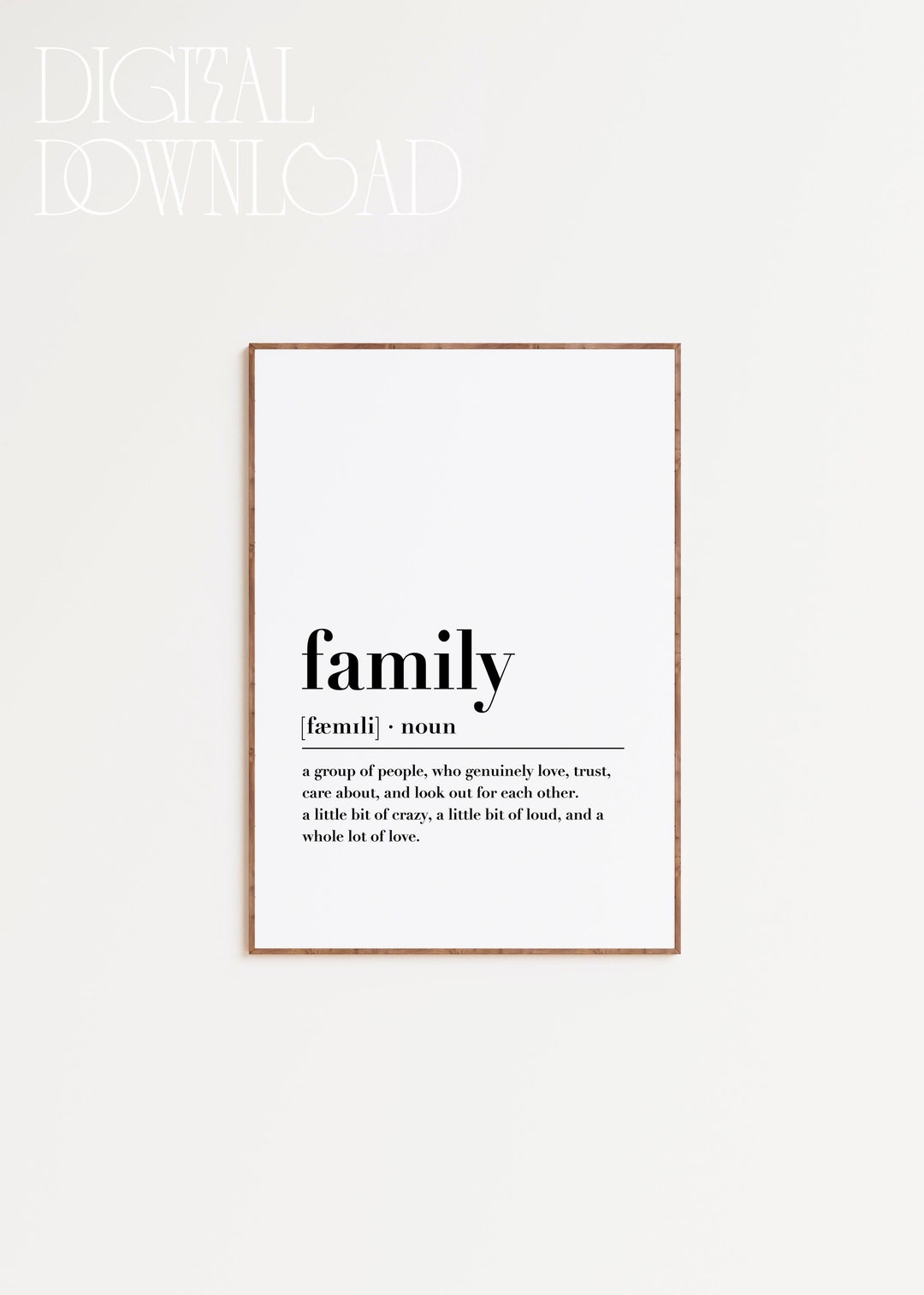 Family Definition Print Modern Home Decor Home Printable Etsy