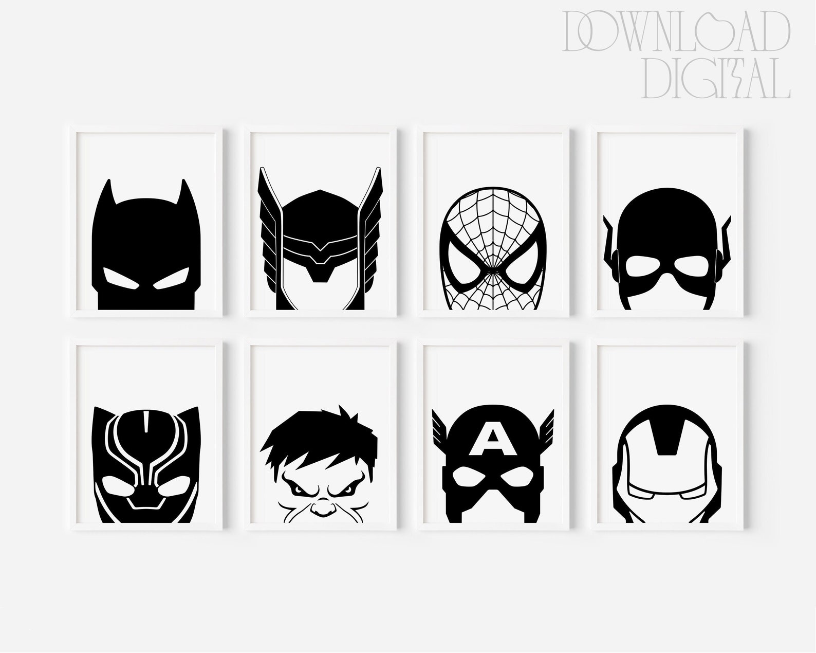 Superhero Bedroom Decor Superhero Prints Kids Room Wall Art Etsy