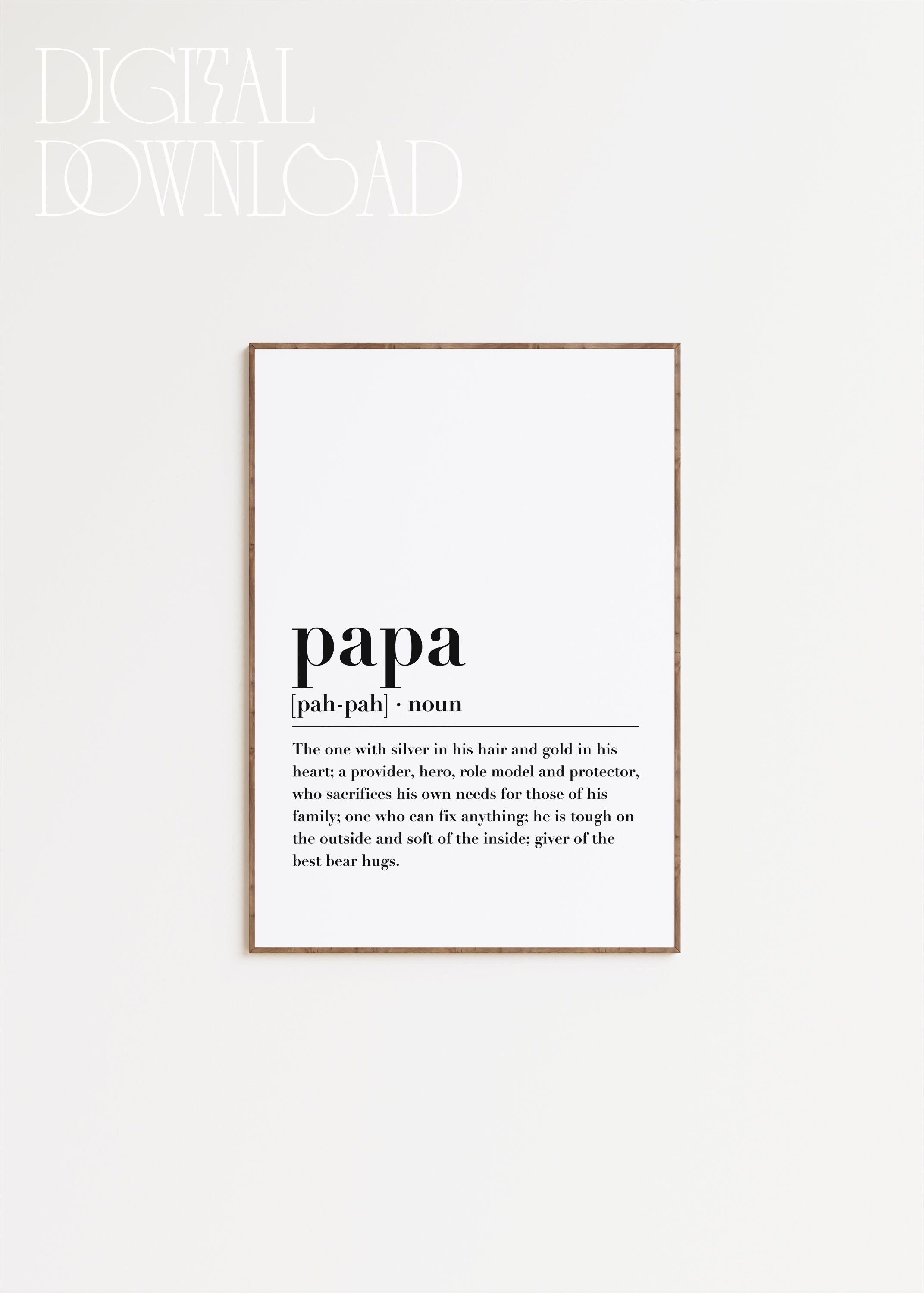 Papa Print Papa Definition Meaning Art -