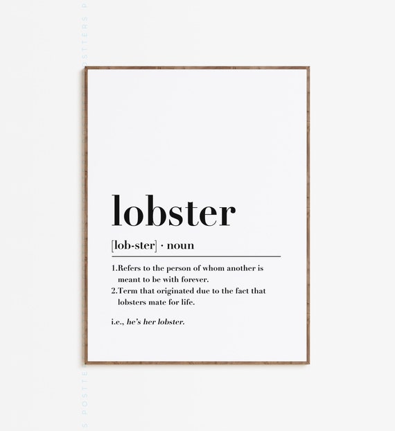 Lobster Friends Definition Dictionary Print Lobster Quote TV Etsy