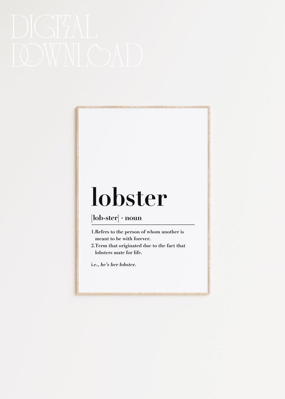 Lobster Friends Definition Dictionary Print Lobster Quote TV Etsy