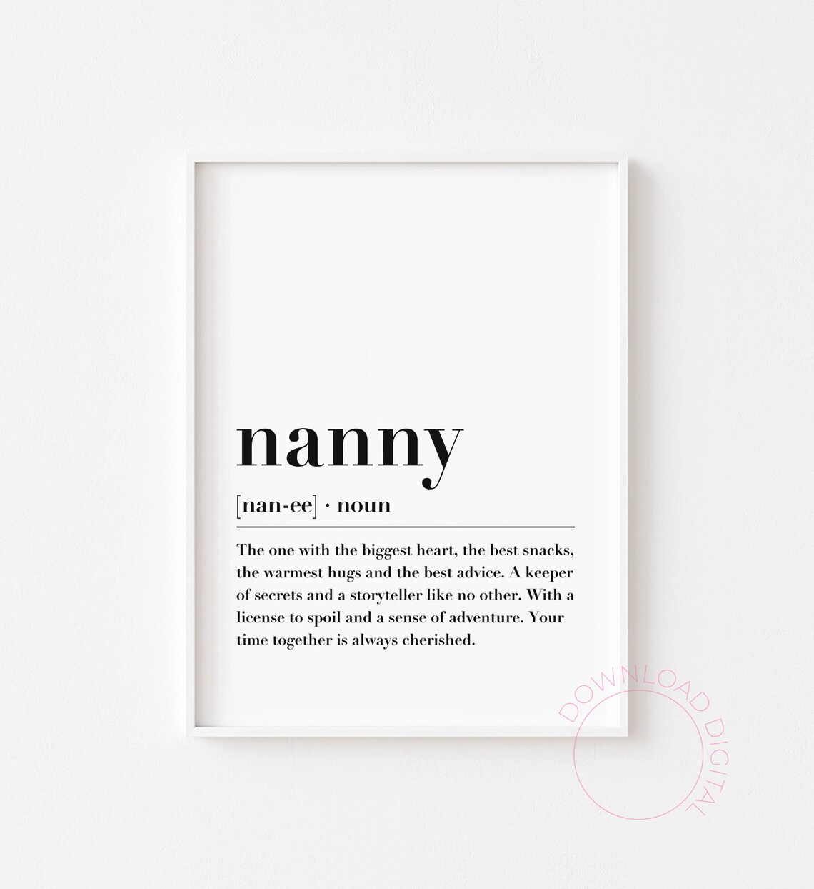 Nanny Definition Print Gifts for Nanny Definition Printable Etsy