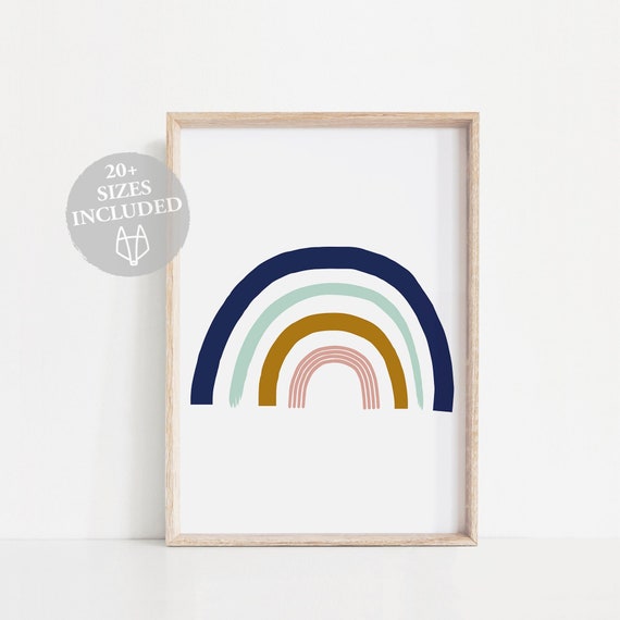rainbow nursery print