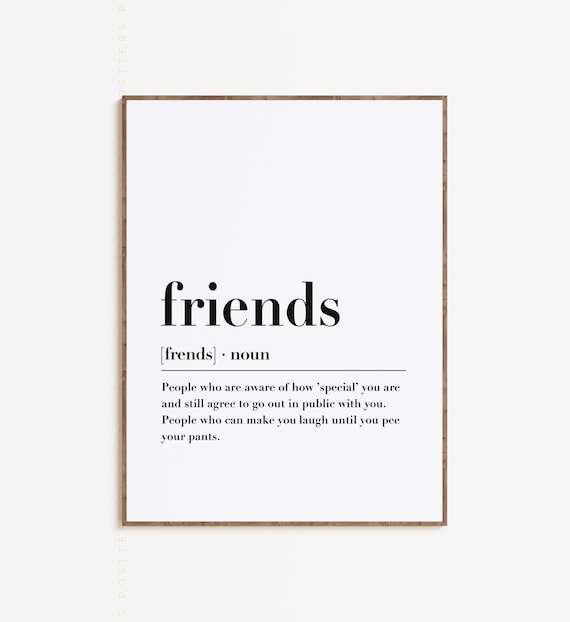 Friends Definition Funny Definition Printable Friends Etsy Australia