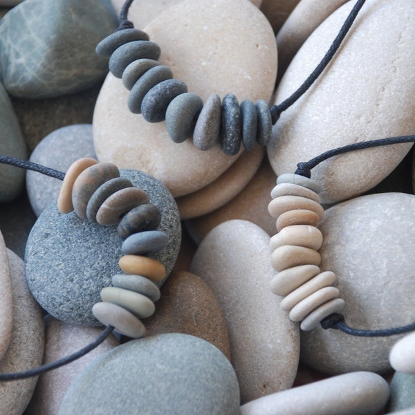 Cyprus Zen Pebble Bracelet - natural beach pebble bracelet, stone bracelet, rock bracelet, Zen jewellery, beach pebble stone jewelry, beads
