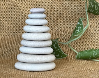 Sea Beach Stones - Zen Meditation Yoga Stones Stackable Rocks Cairn Balancing Sculpture Mood Stones Flat Beach Pebble Rock Art Home Decor