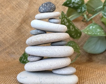 Balancing Stones - Zen Meditation Yoga Stones, Cairn Stackable Sculpture Mood Stone, Mood Beach Pebble Rock Art, Home Decor, Mindfulness