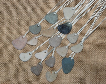 Heart Shaped Pebble Necklace - natural pebble pendant, love stone charm rock necklace, Zen jewellery, pendant heart, eco friendly jewelry