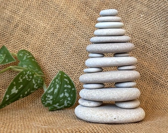 Balancing Stones - Zen Meditation Yoga Stones, Cairn Balancing Sculpture Mood Stone, Round Beach Pebble Rock Art, Home Decor, Mindfulness