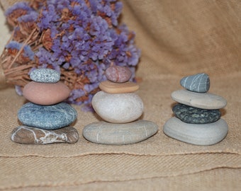 12 balancing Stones - Zen Meditation Yoga Stones Stackable Rocks Cairn Balancing Sculpture Mood Stones Flat Beach Pebble Rock Art Home Decor