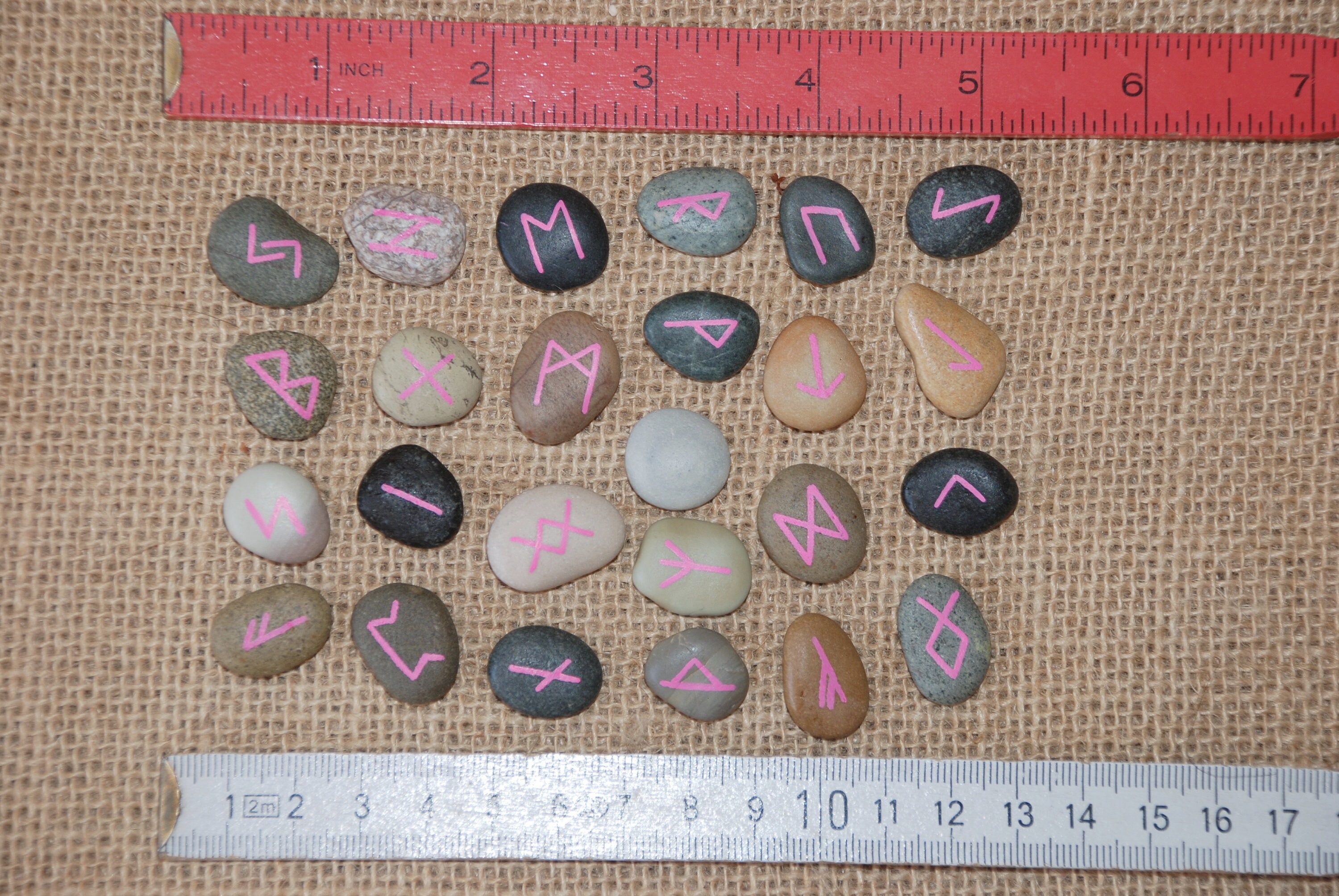 25 Sea Stone Runes in Organza Pouch Elder Futhark Runes | Etsy