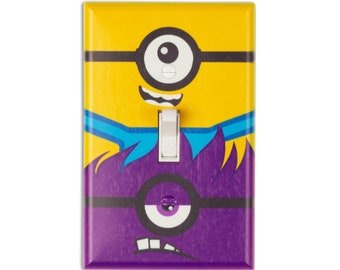 Minions Yellow-Purple Light Switch Cover - Printed Wall Plate Room Decor