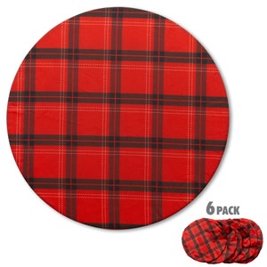 Charger Plate Covers. Set of 6 Christmas Plate Covers. Table Decorations. Stain-Proof. Fabric Covers for Round Placemats. Cloth Covers.