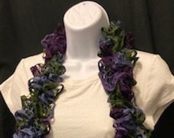 Lace Scarf -Purple & Green