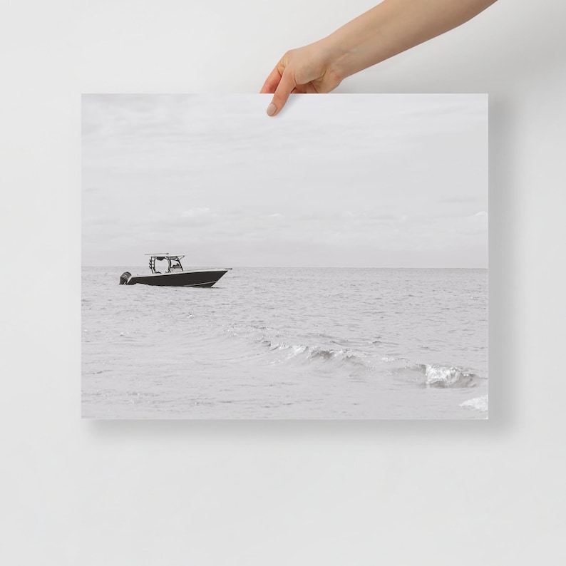 Boat in B&W Print Etsy