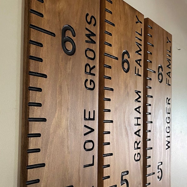 Growth Chart - Select Pine Board Version - Hand Routed Growth Chart Ruler - Engraved Height Chart