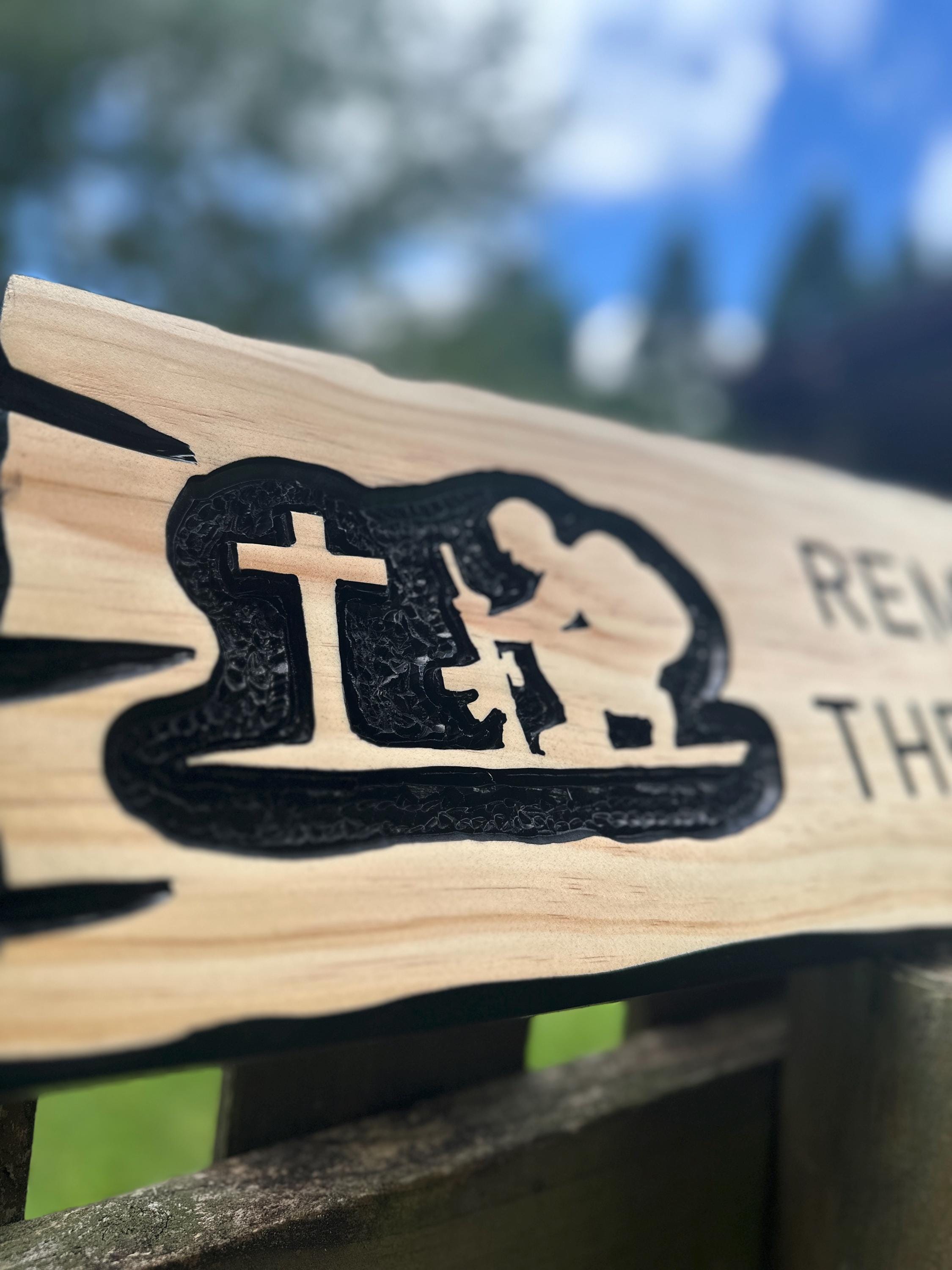 Custom Hand Routed Wood Sign - Remember the Fallen Sign - Patriotic ...