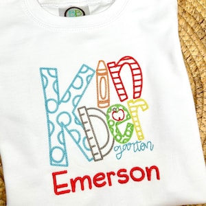 First day of school pencil boy back to school shirt - embroidered school shirt- preschool shirt for boys - embroidery back to school shirt