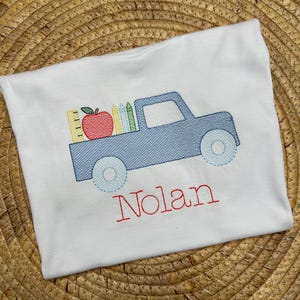 First day of school pencil boy back to school shirt - embroidered school shirt- preschool shirt for boys - embroidery back to school shirt
