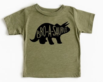 Bro-A-Saurus Dinosaur Shirt I Dinosaur Birthday Shirts I Three Rex Birthday Tshirt I Dinosaur Mama T-Shirt I Dinosaur Family Graphic Tees