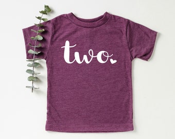 Two Cursive Shirt I Second Birthday Shirts I 2nd Birthday T-Shirt I Two Wild Graphic Tees I Toddler Birthday T-Shirts I Two Cute I 2 Tee