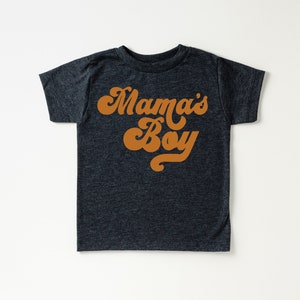 Retro Mama's Boy Shirt I Mother's Day T-Shirt I Trendy Toddler Boy Graphic Tees I Mommy's Main Man Shirts I Kids Tee I Mad Love for my Mommy